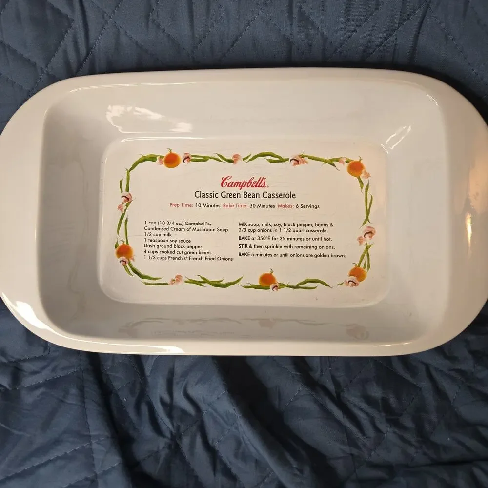 2013 Campbell's Green Bean Casserole Dish With Recipe and Baking Directions 12